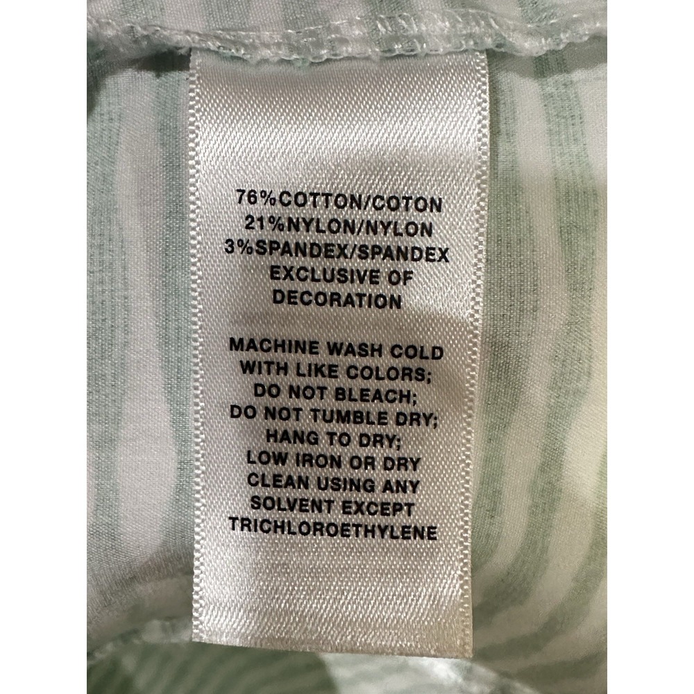 Lafayette 148 Striped Button Up Shirt Size 2 Green‎ White 3/4 Sleeve Luxury - Picture 6 of 6